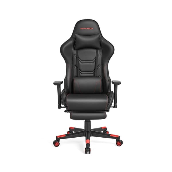 Rootz Ergonomic Office Chair - Lænestol - Lændestøtte - Sort Rød - 65cm x 63cm x 110cm