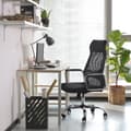Pikkukuva 3 / 7: Rootz Mesh -toimistotuoli - Pöytätuoli - Kääntyvä tuoli - Ergonominen Selkänoja - PU-nahkakäsinojat - 60cm x 53cm x 113-123cm