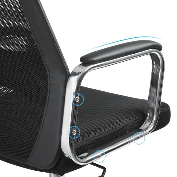 Rootz Mesh -toimistotuoli - Pöytätuoli - Kääntyvä tuoli - Ergonominen Selkänoja - PU-nahkakäsinojat - 60cm x 53cm x 113-123cm