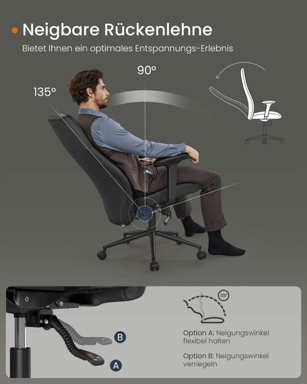 Rootz kontorsstol - Snurrstol - Justerbara armstöd - Bläcksvart - Stål & PU - Ergonomisk design - 70cm x 70cm x (114-122)cm