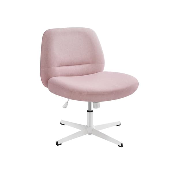 Rootz Pink toimistotuoli - Leveä istuin - Ristijalusta - Teräs ja puuvilla - Pellava - Säädettävä korkeus - 72cm x 72cm x 75-83cm