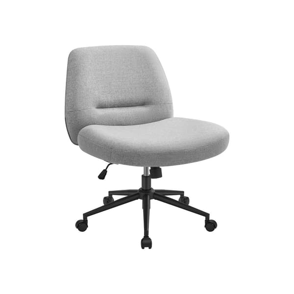 Rootz Wide Seat toimistotuoli - Harmaa tuoli - Ergonominen tuoli - Teräsrunko - Puuvilla-pellavasekoitus - Säädettävä korkeus - 70cm x 70cm x (82-90)c