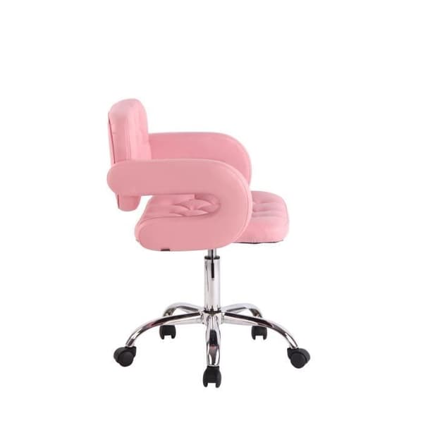 Arbetsstol - CLP - Dublin - Syntetskinn - Rosa - Höjdjusterbar 78-90 cm