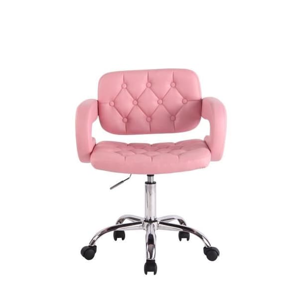 Arbetsstol - CLP - Dublin - Syntetskinn - Rosa - Höjdjusterbar 78-90 cm