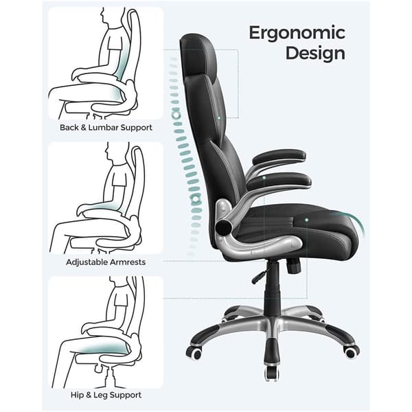 Kontorsstol - Ergonomic - Game Chair - Rotatable - Svart