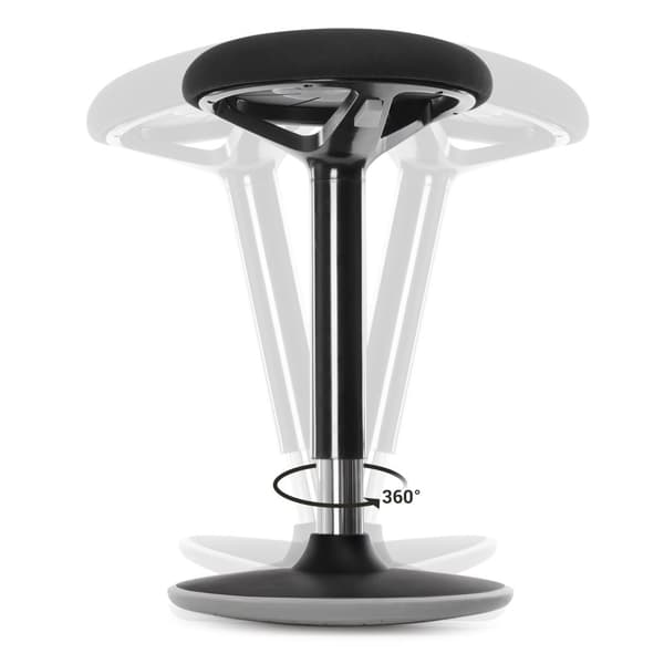 TYÖTTEET - Toimistotuoli ilman selkänojaa - 360 ° pyöriä - 50-65 cm - musta