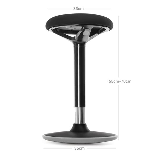 TYÖTTEET - Toimistotuoli ilman selkänojaa - 360 ° pyöriä - 50-65 cm - musta