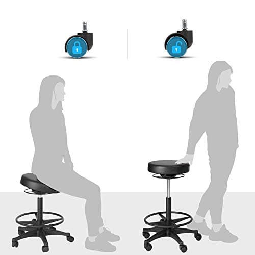 Arbejdsrejse - justerbar i højden - 59,5-81 cm - 360 ° Rotatable - sort