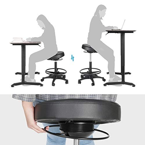 Arbejdsrejse - justerbar i højden - 59,5-81 cm - 360 ° Rotatable - sort