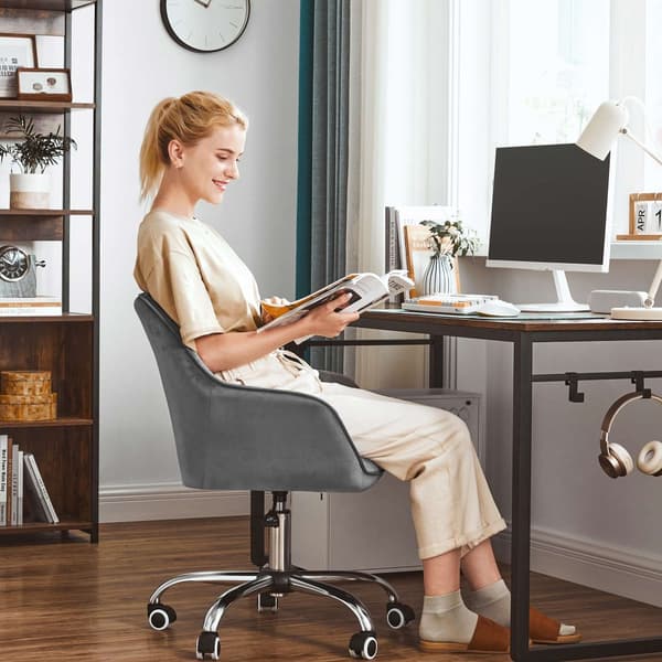Toimistotuoli - Office -tuoli - Velvet Computer -tuoli - Korkeus säädettävä - kääntyvä tuoli - Harmaa