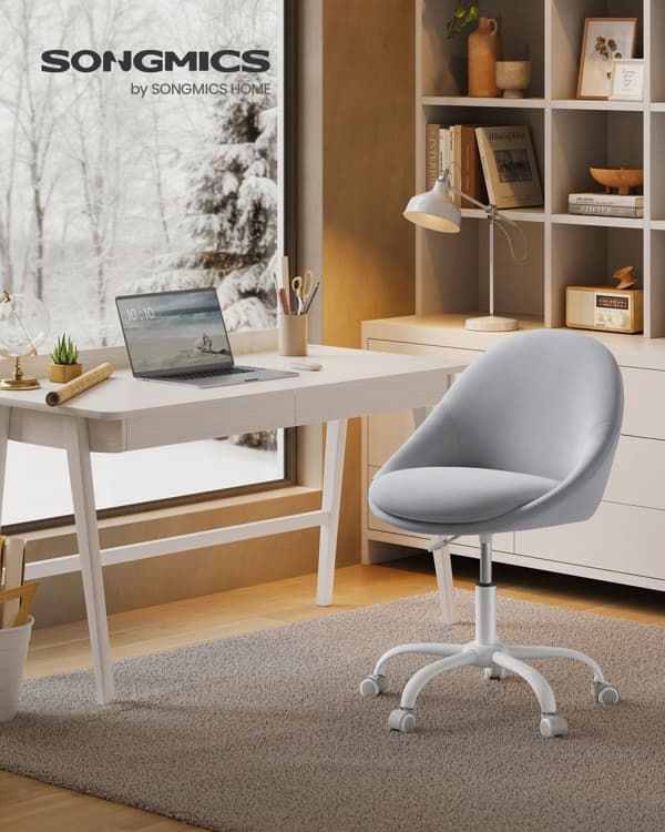 Velvet Office Stol - Højde Justerbar - Pigeon Gray