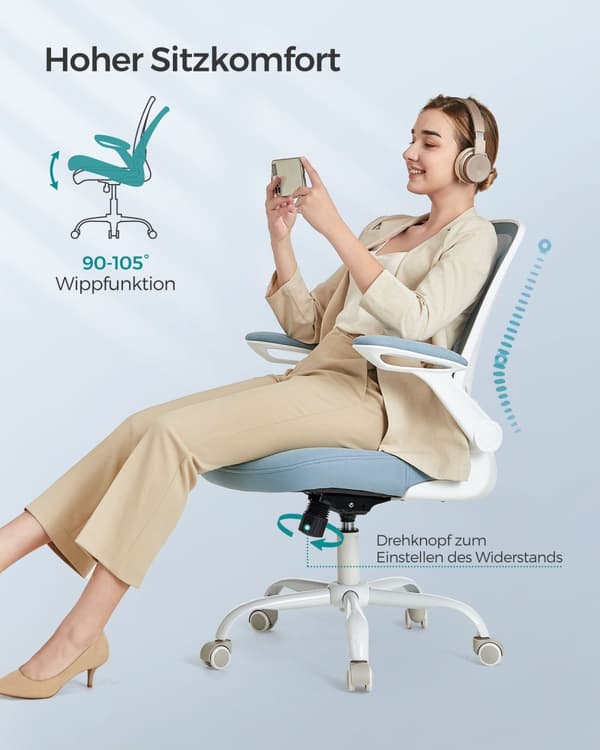Toimistotuoli - ergonominen - taitettavat käsinojilla - sumuhenkilö