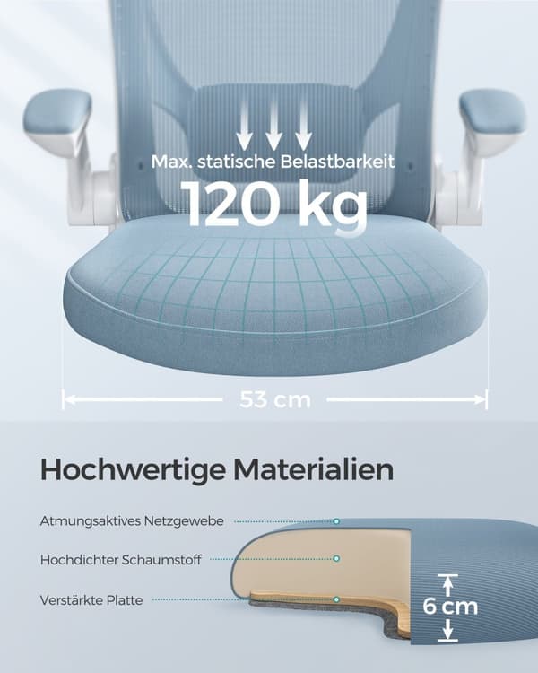 Toimistotuoli - ergonominen - taitettavat käsinojilla - sumuhenkilö