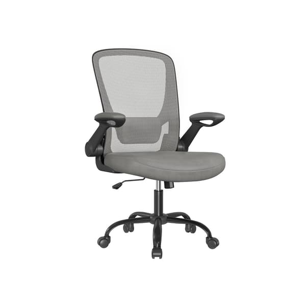 Kontorsstol - Ergonomisk - med fällbara armstöd - dimma blått