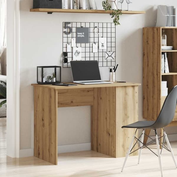 vidaXL Skrivbord hantverksmässig ek 100x55x75 cm konstruerat trä