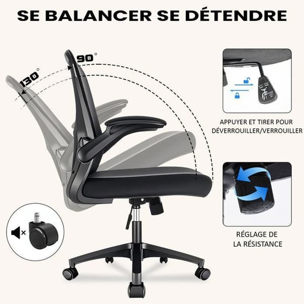 Durrafy Black Ergonomic Mesh Kontorsstol