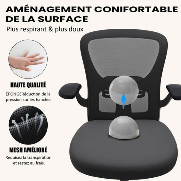 Durrafy Black Ergonomic Mesh Kontorsstol