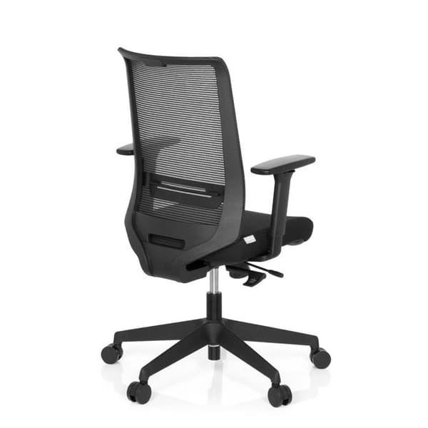 Kontorsstol av professionell kvalitet - hjh OFFICE - CONISTON - Svart - tyg/mesh-tyg