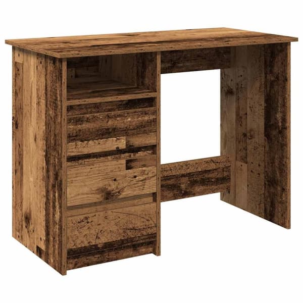 vidaXL Työpöytä vanha puu 102x50x75 cm tekninen puu