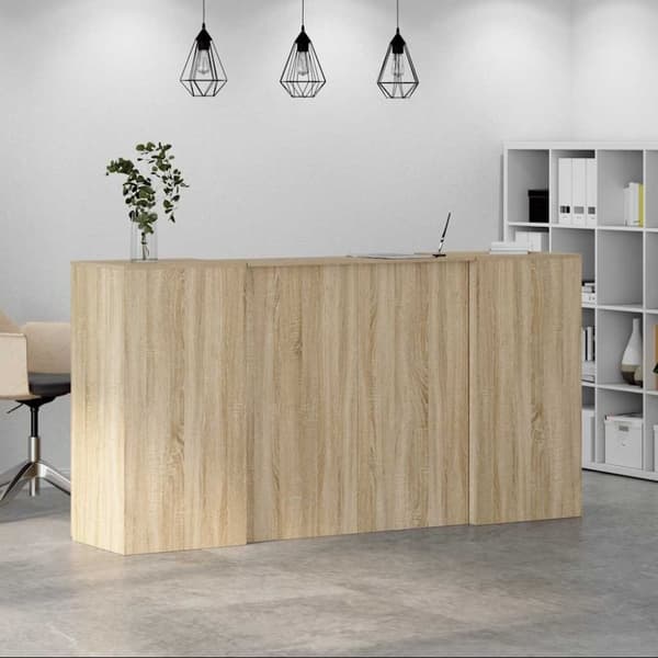 vidaXL Vastaanottopöytä sonoma tammi 200x50x103,5 cm suunniteltu puu