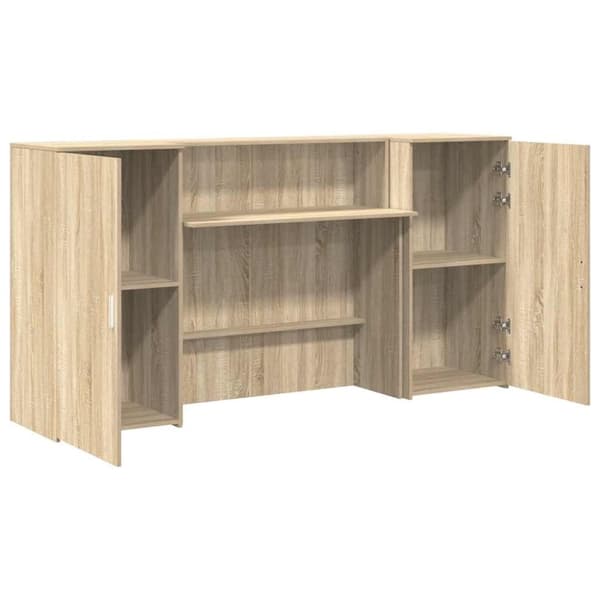 vidaXL Vastaanottopöytä sonoma tammi 200x50x103,5 cm suunniteltu puu