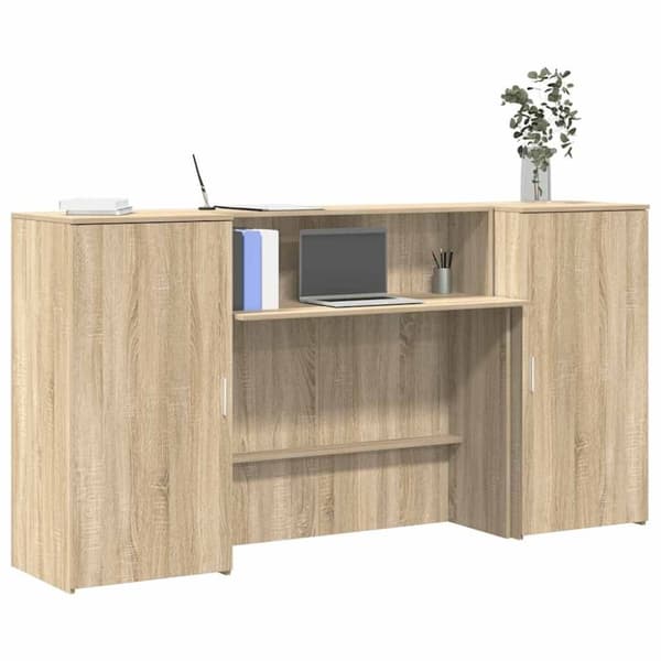 vidaXL Vastaanottopöytä sonoma tammi 200x50x103,5 cm suunniteltu puu