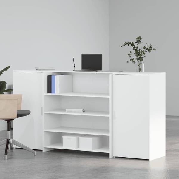 vidaXL receptionsskranke 200x50x103,5 cm konstrueret træ hvid