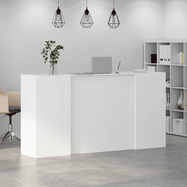 vidaXL receptionsskranke 200x50x103,5 cm konstrueret træ hvid