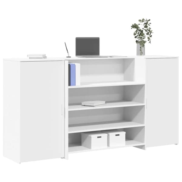 vidaXL receptionsskranke 200x50x103,5 cm konstrueret træ hvid