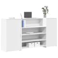 Miniatyrbillede 2 af 11: vidaXL receptionsskranke 200x50x103,5 cm konstrueret træ hvid