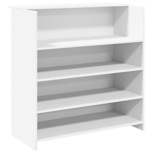 vidaXL Vastaanottopöytä valkoinen 100x50x103,5 cm suunniteltu puu