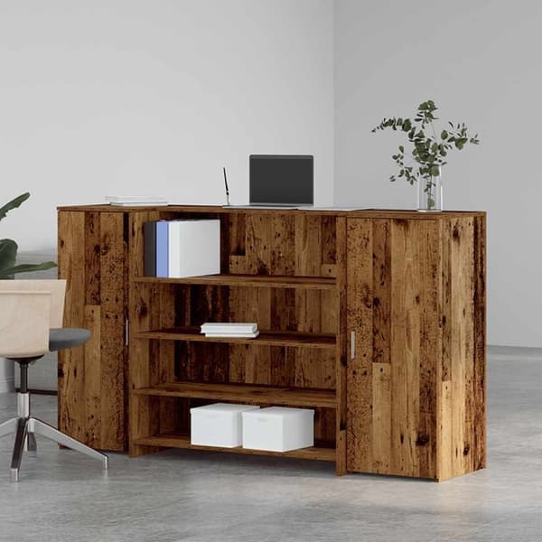 vidaXL receptionsskranke 180x50x103,5 cm konstrueret træ antikt træ