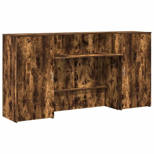 vidaXL Vastaanottopöytä savustettu tammi 200x50x103,5 cm tekninen puu