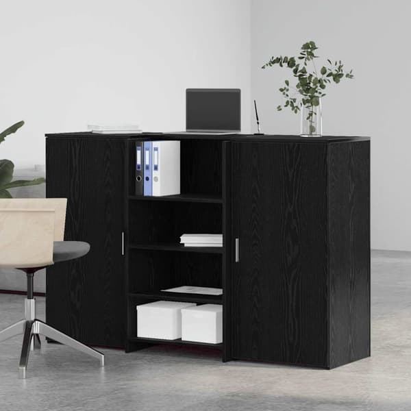 vidaXL Receptionsdisk svart ek 155x50x103,5 cm konstruerat trä