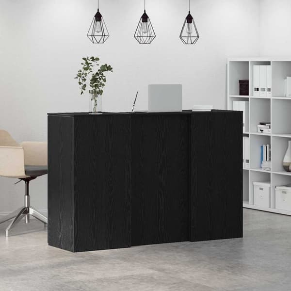 vidaXL Receptionsdisk svart ek 155x50x103,5 cm konstruerat trä