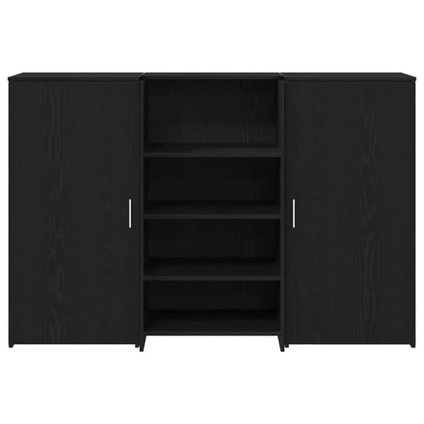 vidaXL Receptionsdisk svart ek 155x50x103,5 cm konstruerat trä