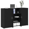 Miniatyrbild 2 av 11: vidaXL Receptionsdisk svart ek 155x50x103,5 cm konstruerat trä