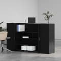 Miniatyrbillede 4 af 11: vidaXL receptionsskranke 180x50x103,5 cm konstrueret træ sort-eg