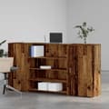 Miniatyrbillede 4 af 11: vidaXL receptionsskranke 200x50x103,5 cm konstrueret træ antikt træ