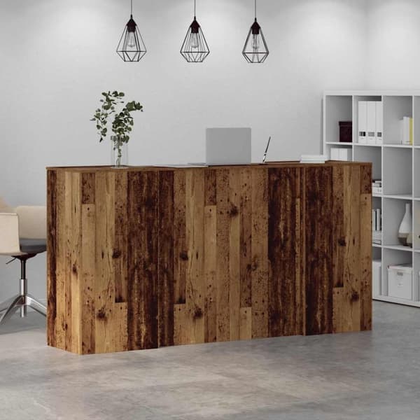 vidaXL receptionsskranke 200x50x103,5 cm konstrueret træ antikt træ