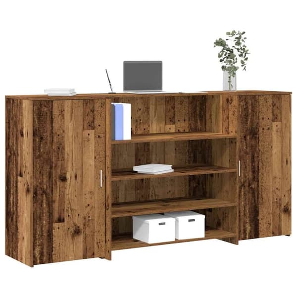 vidaXL receptionsskranke 200x50x103,5 cm konstrueret træ antikt træ