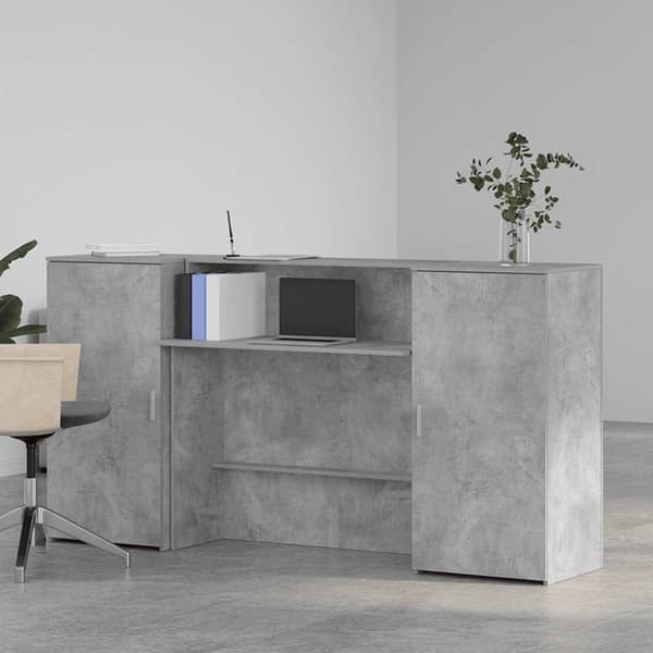 vidaXL receptionsskranke 200x50x103,5 cm konstrueret træ beton grå