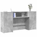 Miniatyrbillede 2 af 11: vidaXL receptionsskranke 200x50x103,5 cm konstrueret træ beton grå