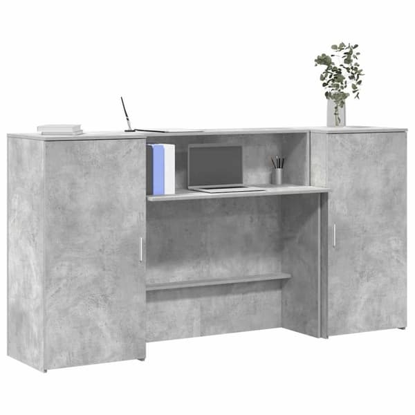 vidaXL receptionsskranke 200x50x103,5 cm konstrueret træ beton grå