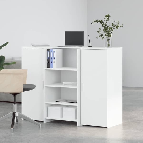 vidaXL receptionsskranke 135x50x103,5 cm konstrueret træ hvid