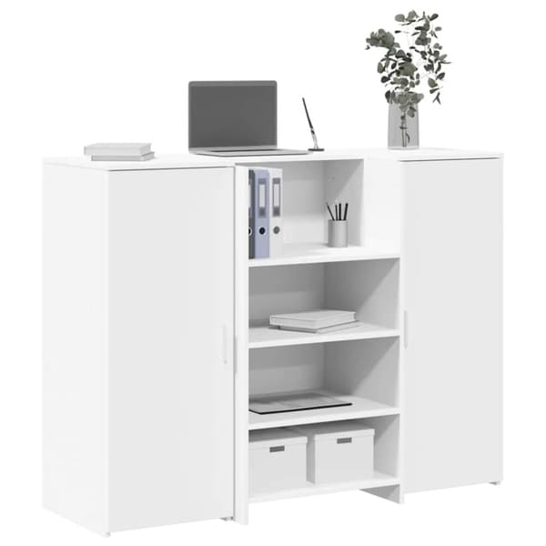 vidaXL receptionsskranke 135x50x103,5 cm konstrueret træ hvid