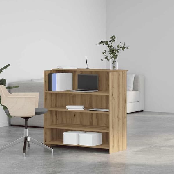 vidaXL Vastaanottopöytä käsityöläinen tammi 100x50x103,5 cm