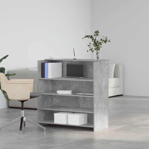 vidaXL receptionsskranke 100x50x103,5 cm konstrueret træ beton grå
