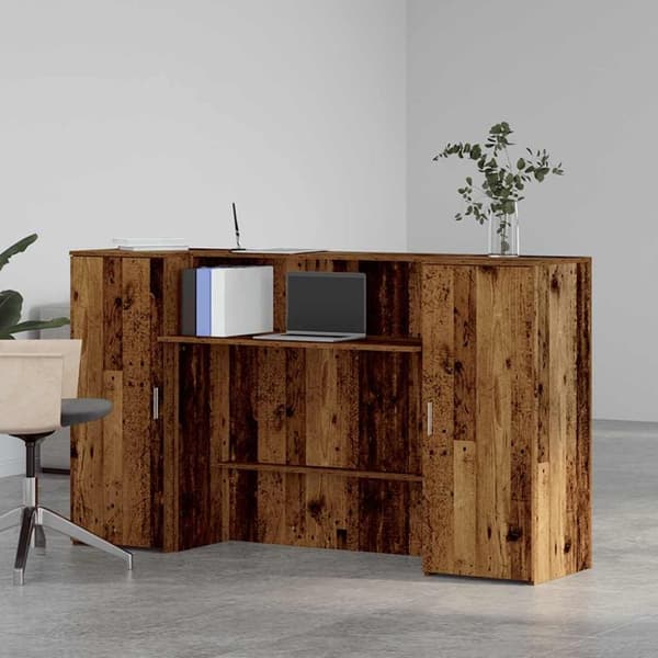 vidaXL receptionsskranke 180x50x103,5 cm konstrueret træ antikt træ