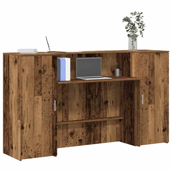 vidaXL receptionsskranke 180x50x103,5 cm konstrueret træ antikt træ